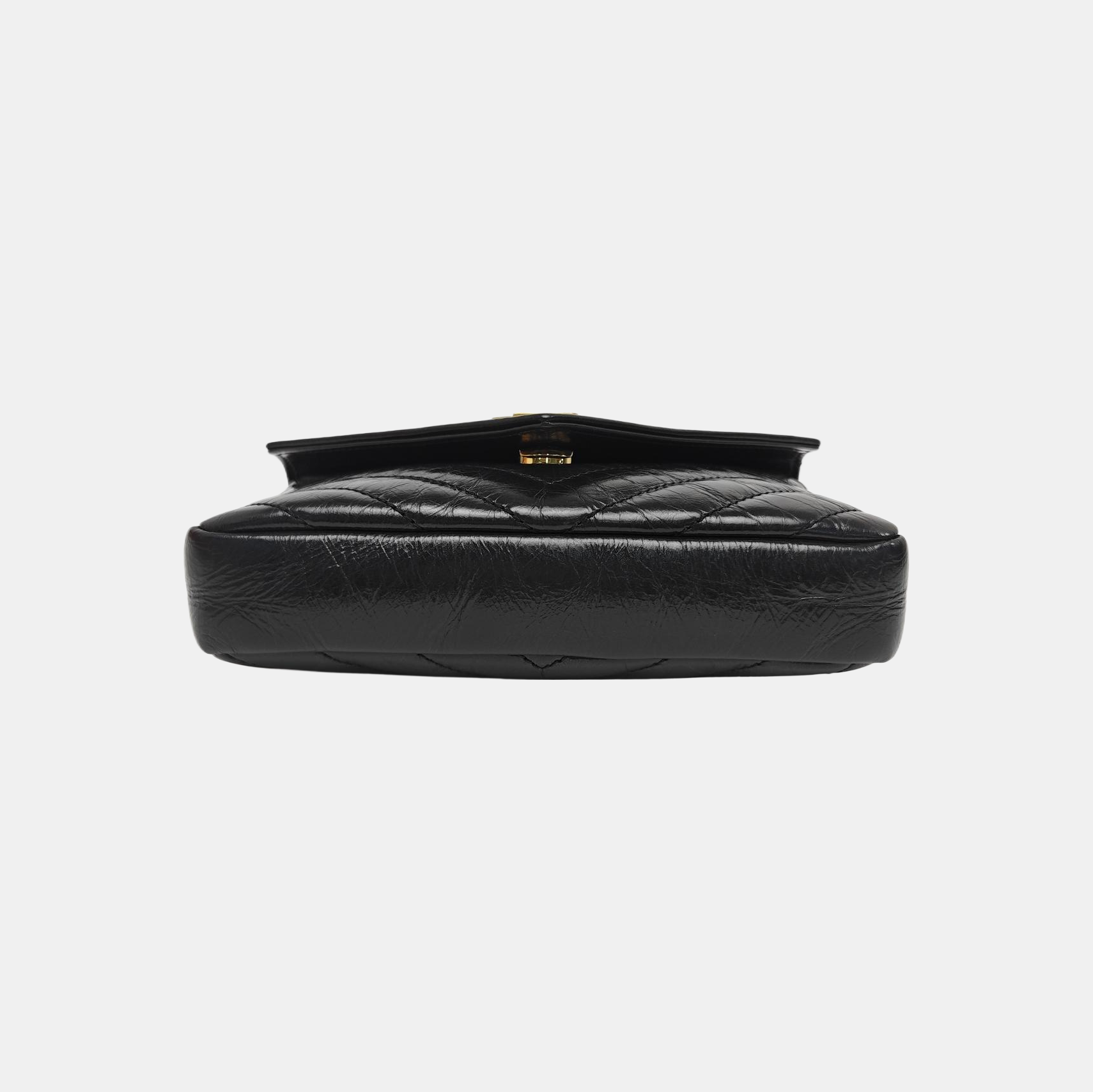 ENVELOPE Small Chevron Calfskin Black