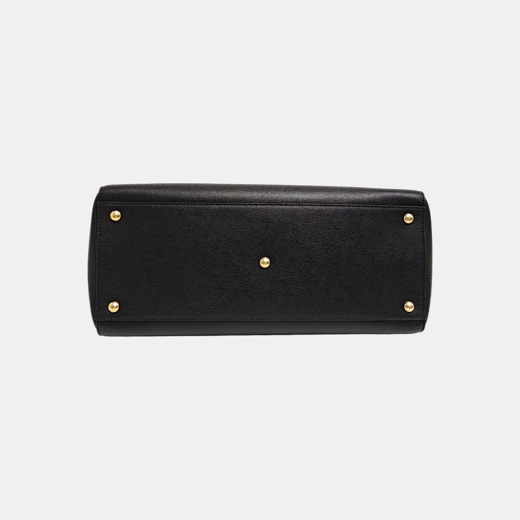 2 Jours Medium Calfskin Black