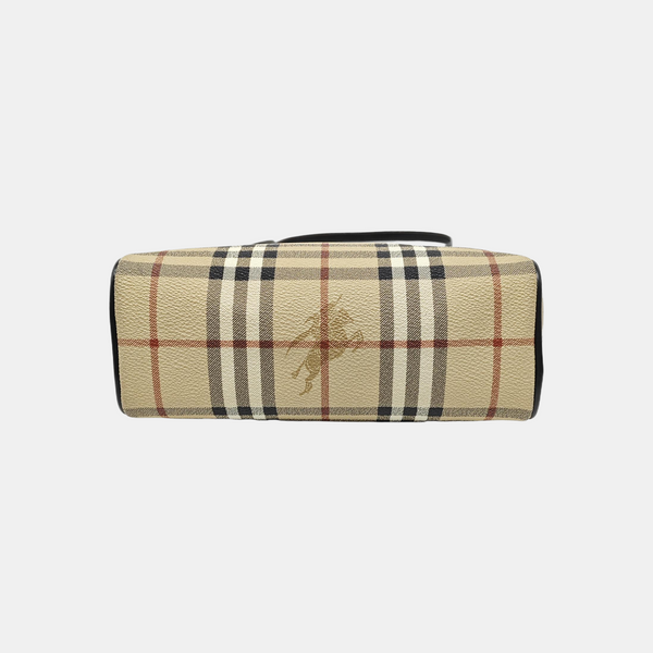 Coated Canvas Shoulder Bag Beige