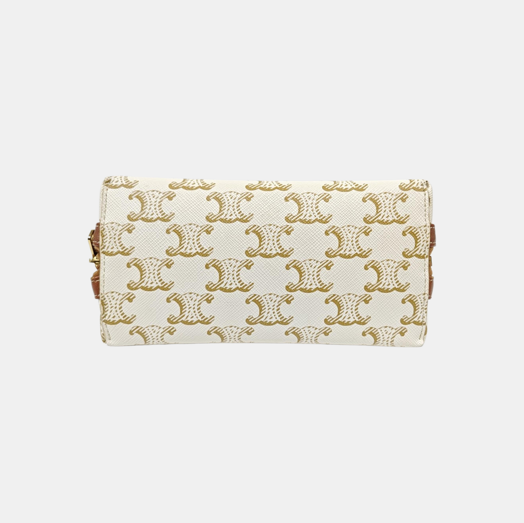Coated Canvas Shoulder Bag White