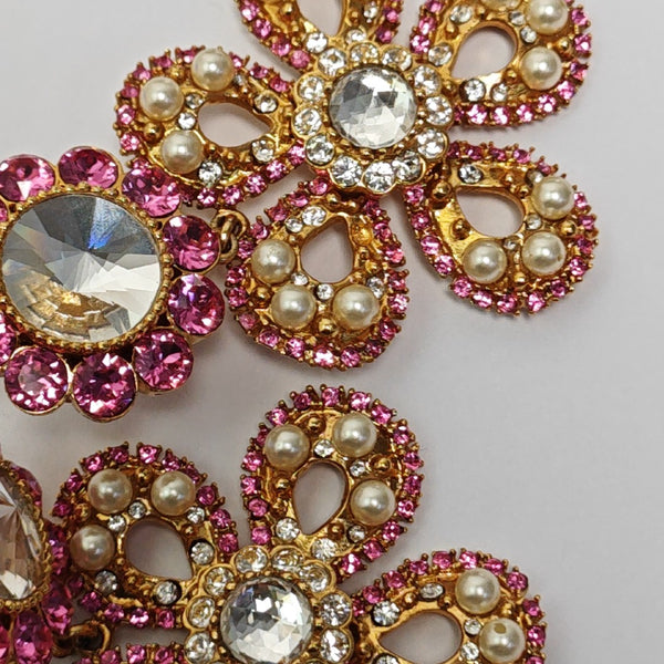 Synthetic Crystal Red Clip On Earrings