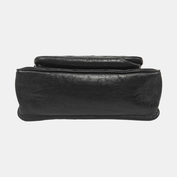 NIKI Medium Chevron Calfskin Black