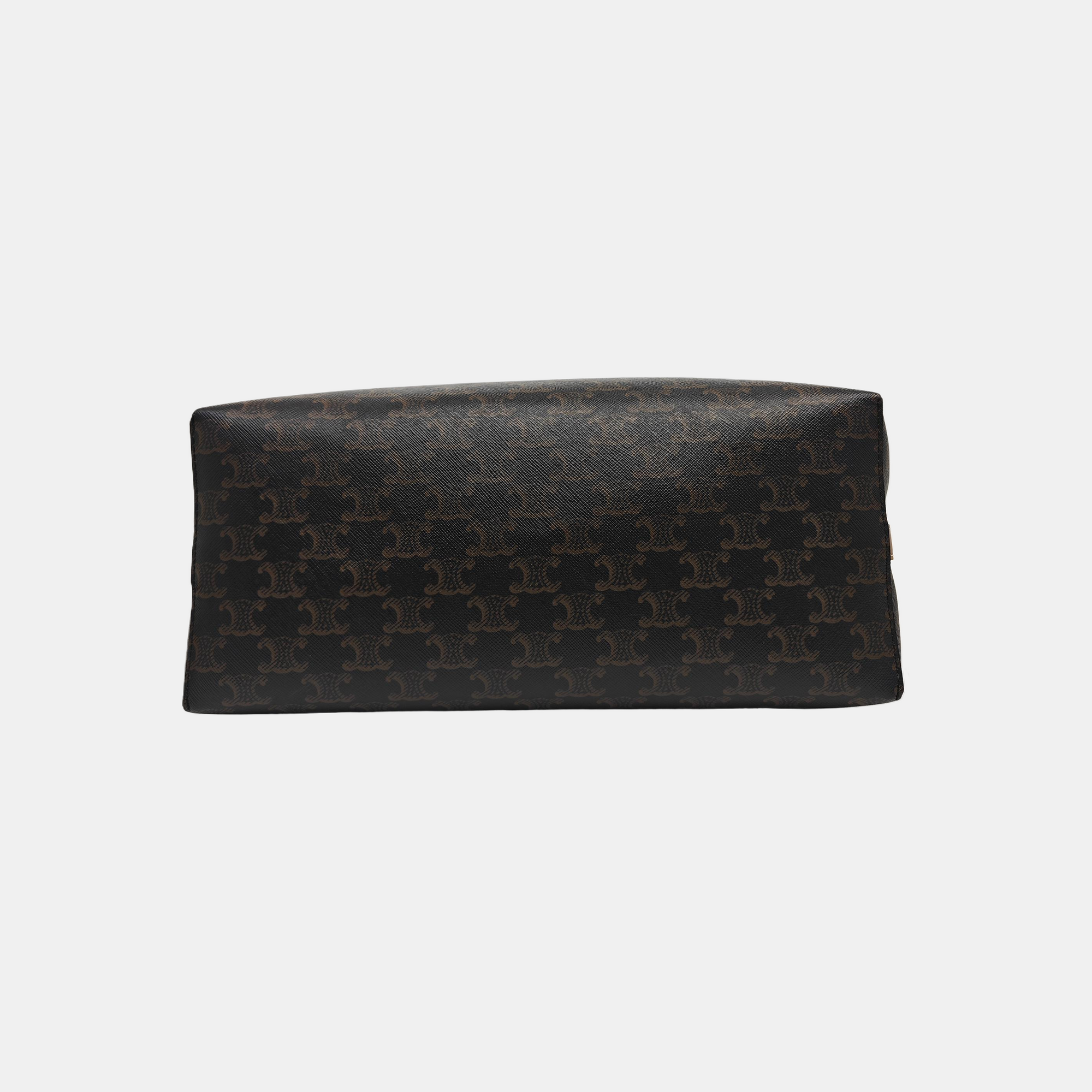 Coated Canvas Shoulder Bag Brown