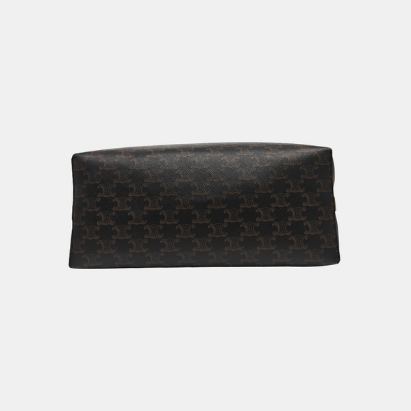 Coated Canvas Shoulder Bag Brown
