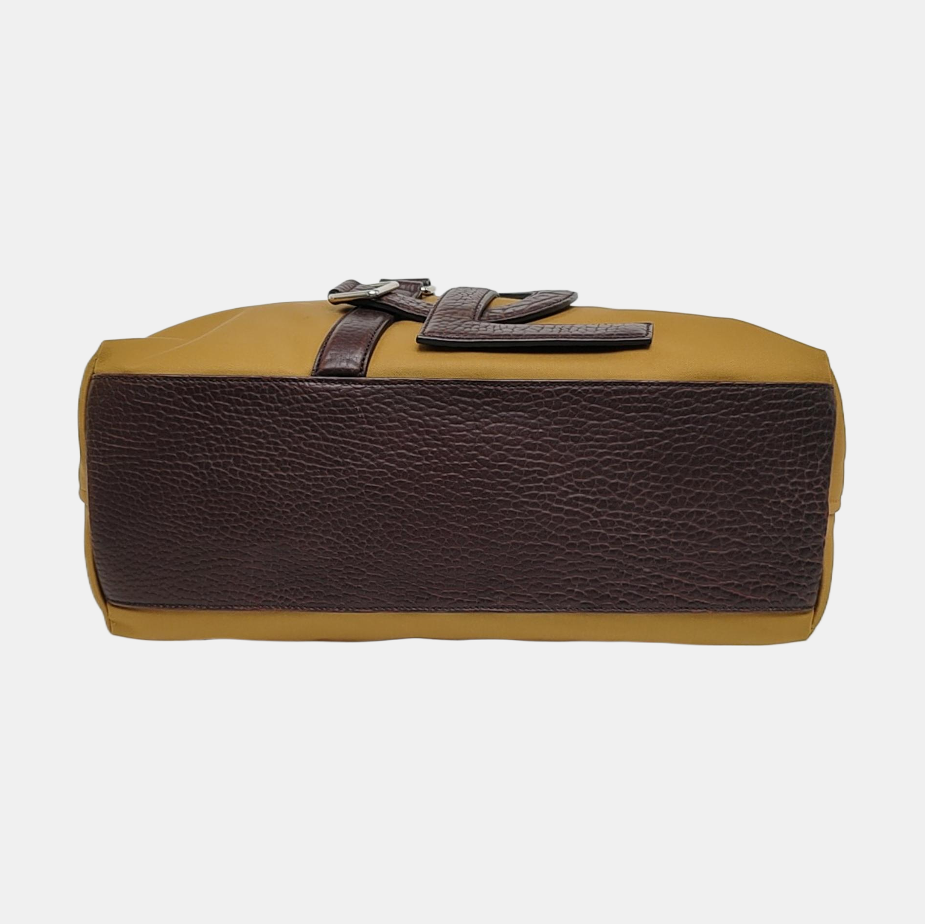 Fabric Top Handle Bag Brown