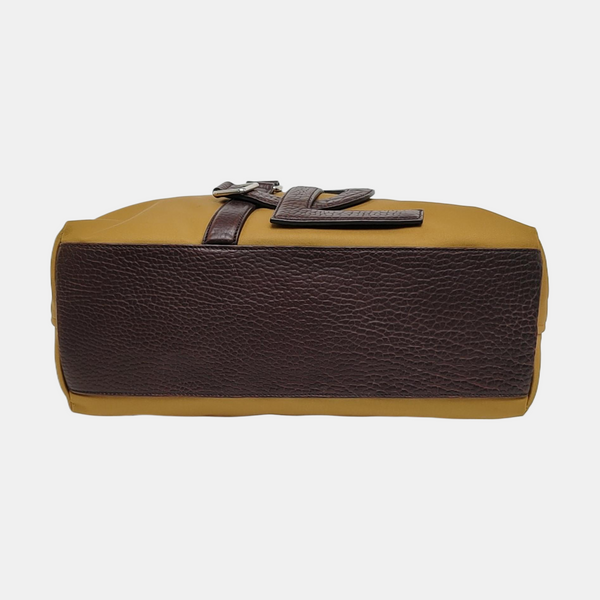 Fabric Top Handle Bag Brown