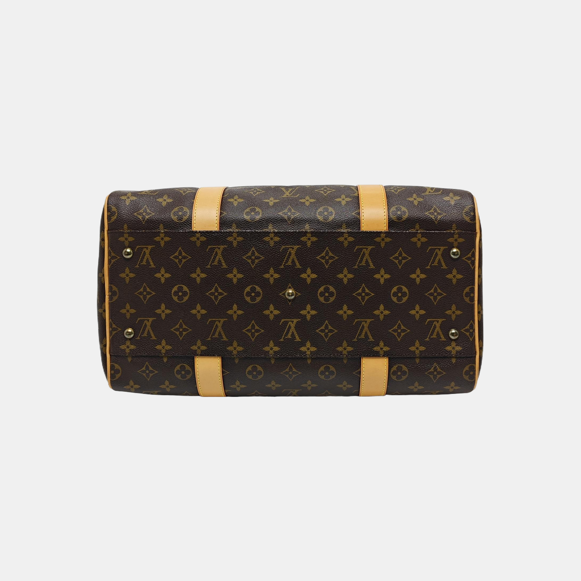 Monogram Coated Canvas Top Handle Bag Brown