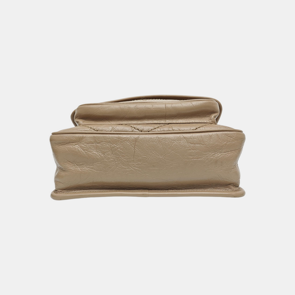 NIKI Small Chevron Calfskin Beige