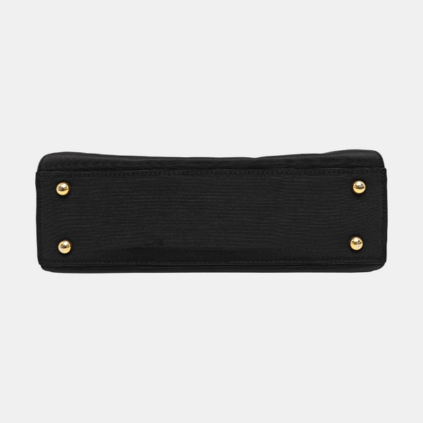 Fabric Top Handle Bag Black