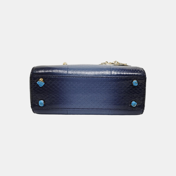 Lady Dior Mini Python Blue