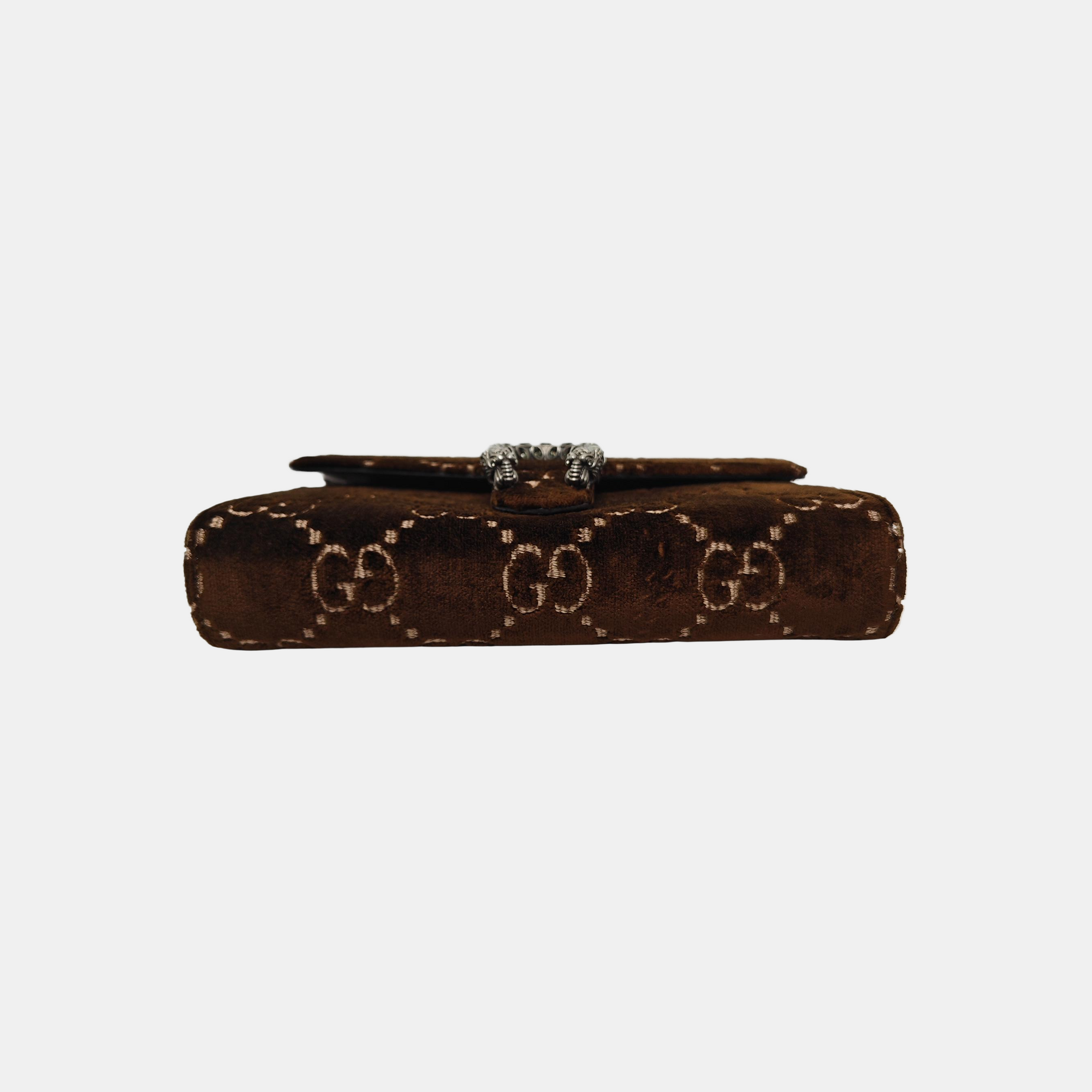 Dionysus Mini Monogram Velvet Brown