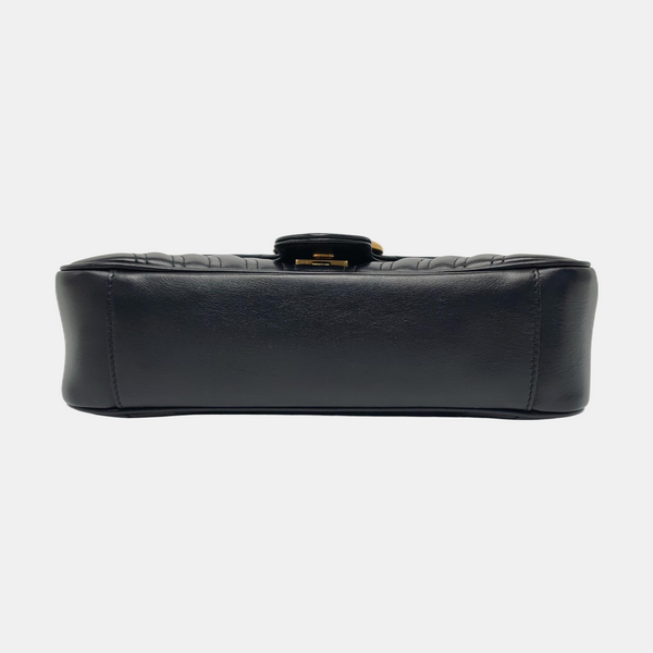 GG Marmont Medium Quilted Calfskin Black