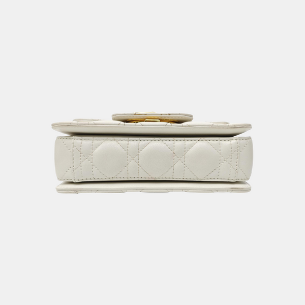 Cannage Calfskin Shoulder Bag Mini White