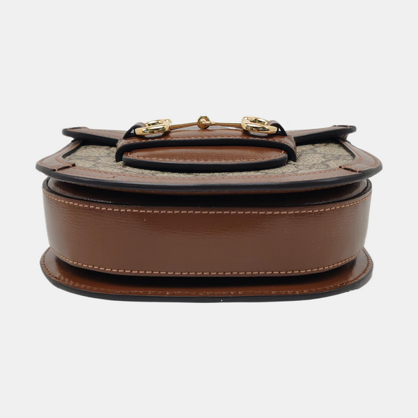 Horsebit 1955 Mini Monogram Coated Canvas Brown