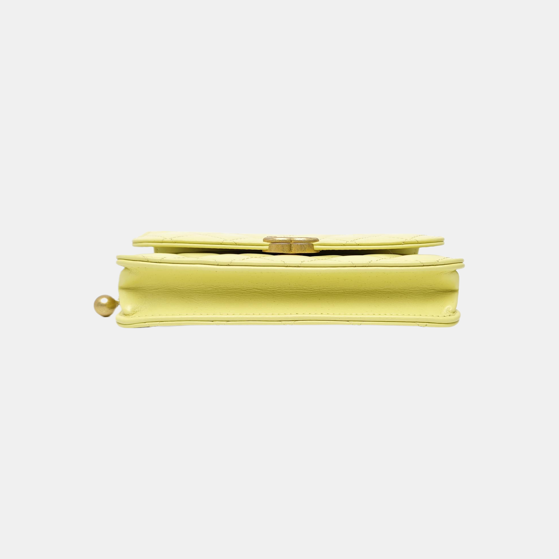 Quilted Calfskin Shoulder Bag Yellow