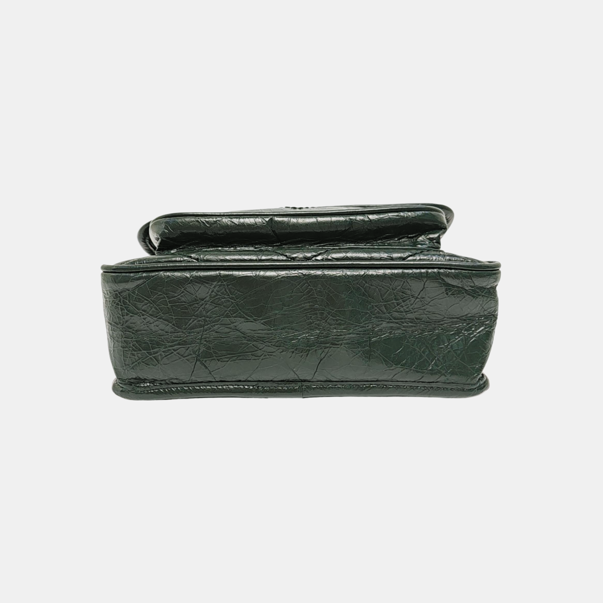 NIKI Small Chevron Calfskin Green
