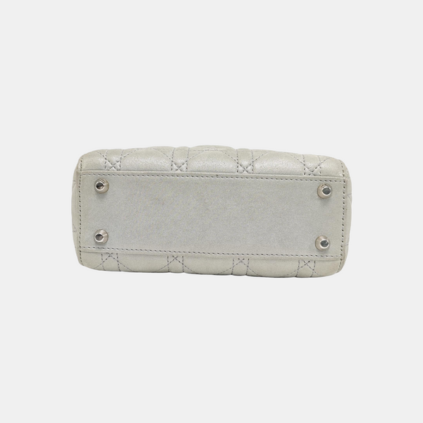 Lady Dior Mini Cannage Lambskin Gray