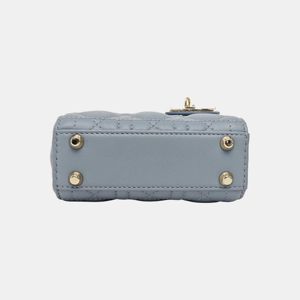 Lady Dior Super Mini Cannage Lambskin Blue