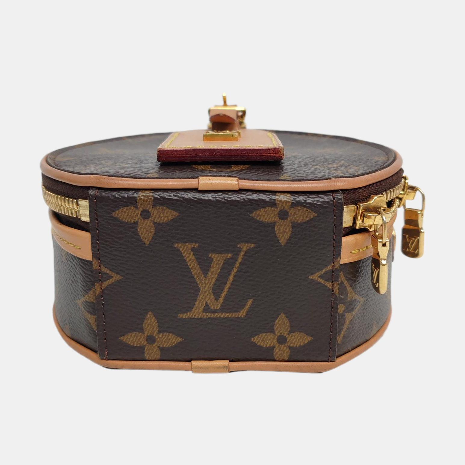 BOITE CHAPEAU Mini Monogram Coated Canvas Brown