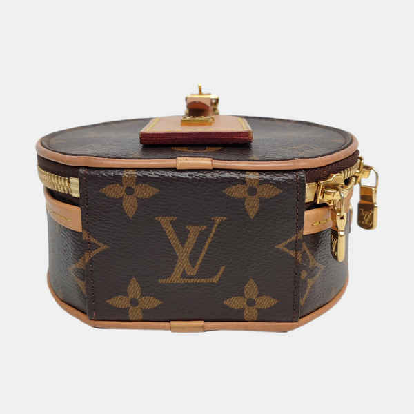 BOITE CHAPEAU Mini Monogram Coated Canvas Brown
