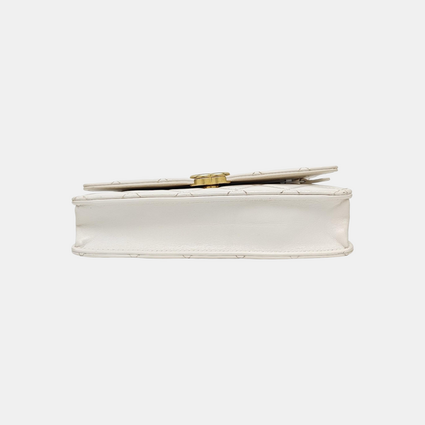 Quilted Calfskin Shoulder Bag White