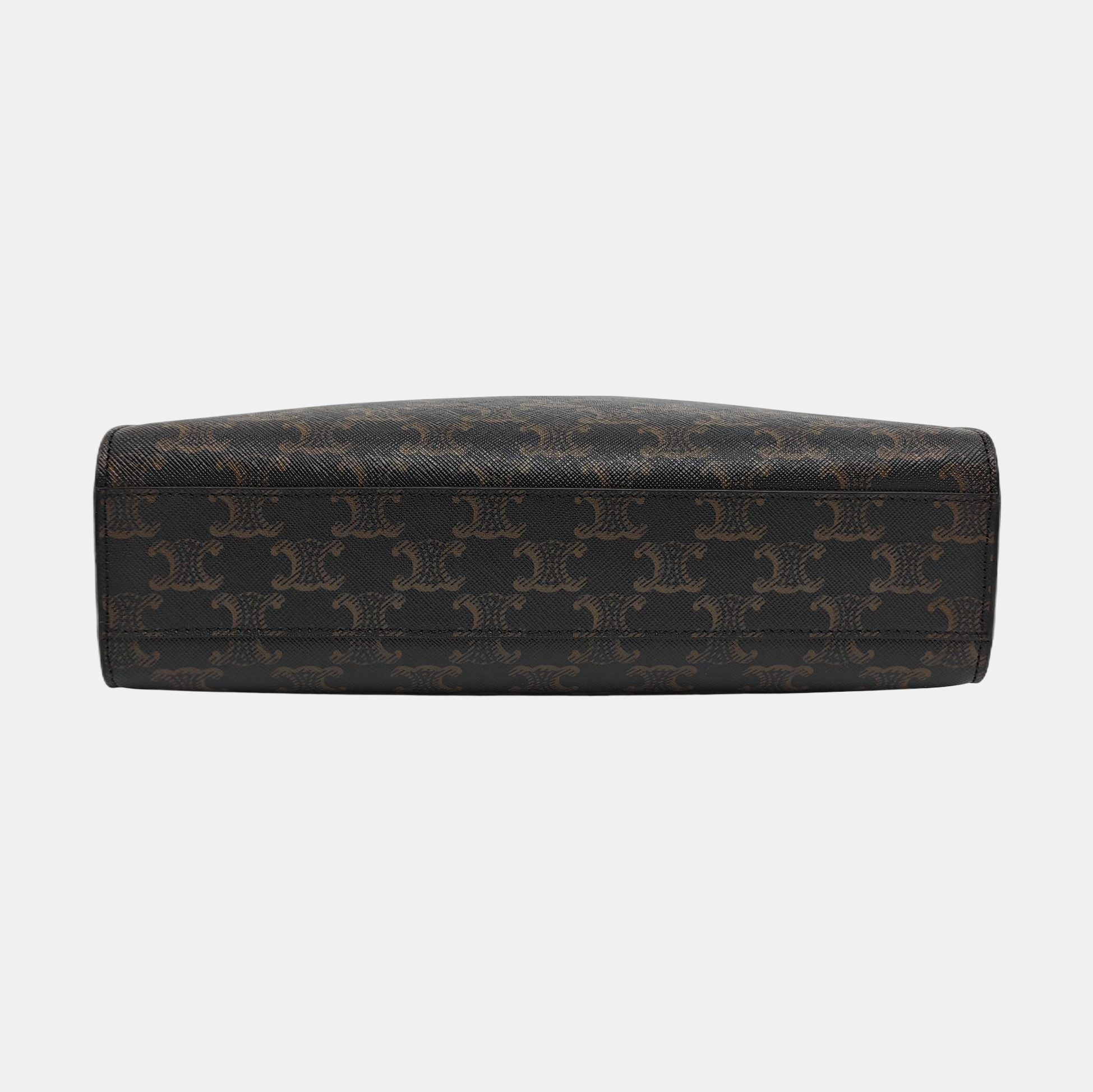 CABAS CELINE Small Coated Canvas Brown