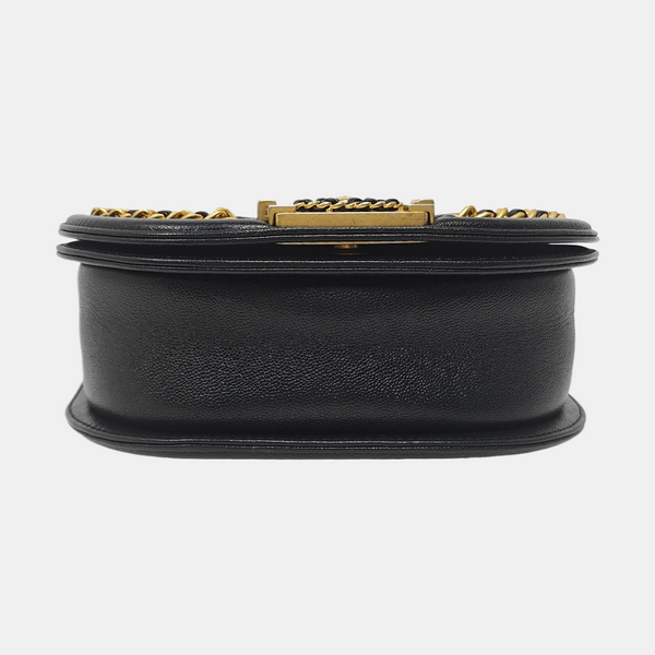 Authenticated pre-owned  BOY CHANEL Small Quilted Grained Calfskin Black - Shoulder Bag at Looply
