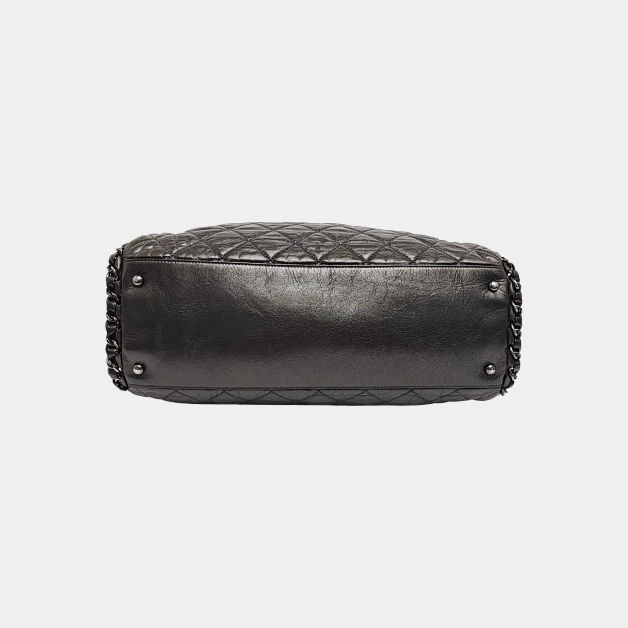 CHAIN ME Quilted Calfskin Gray