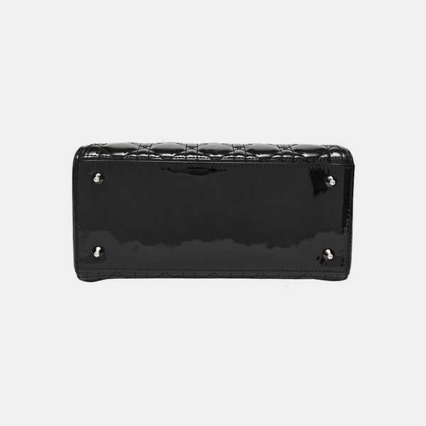Lady Dior Medium Cannage Patent Leather Black