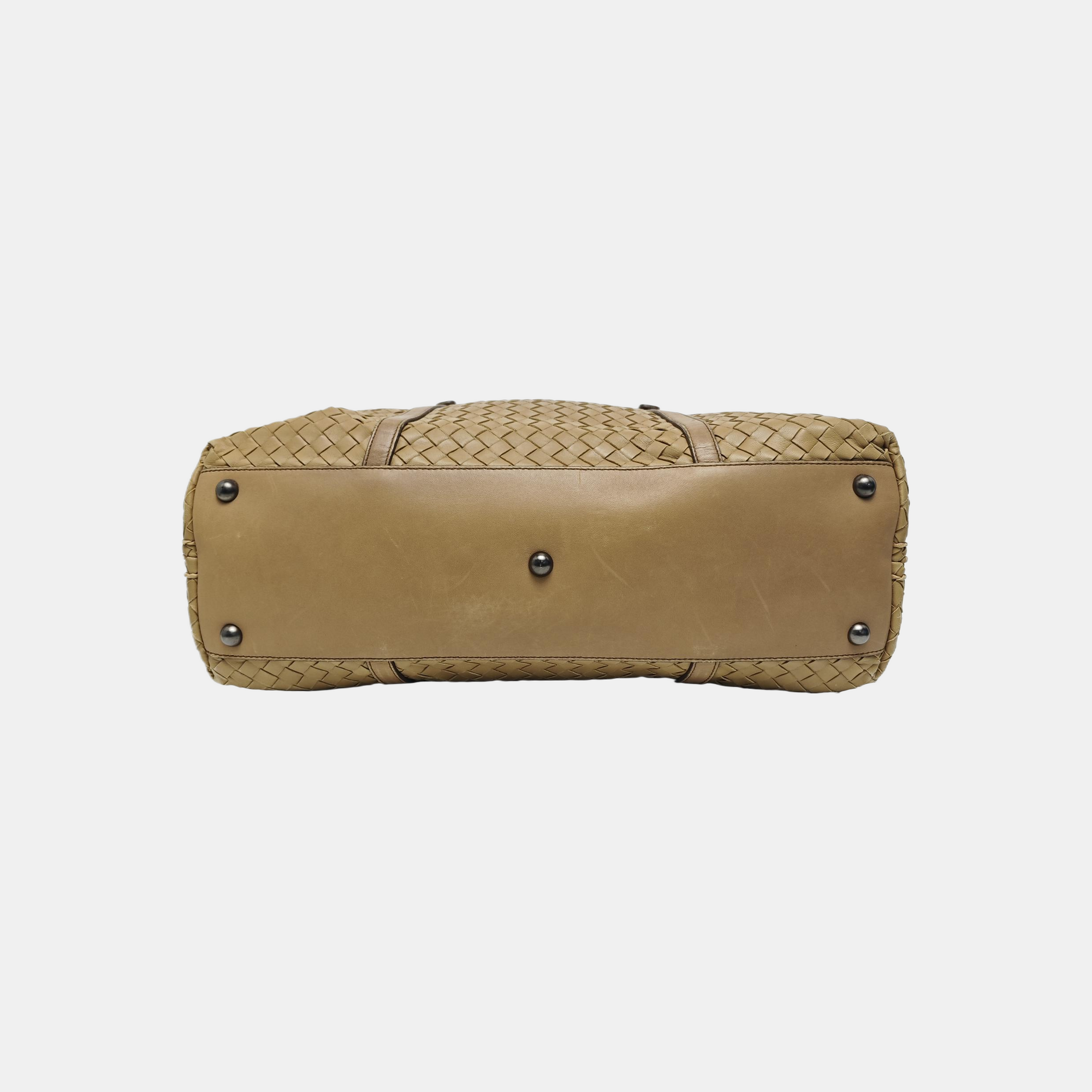 Lambskin Top Handle Bag Brown