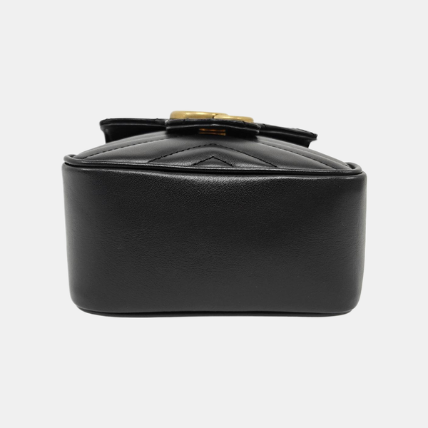 GG Marmont Mini Quilted Calfskin Black
