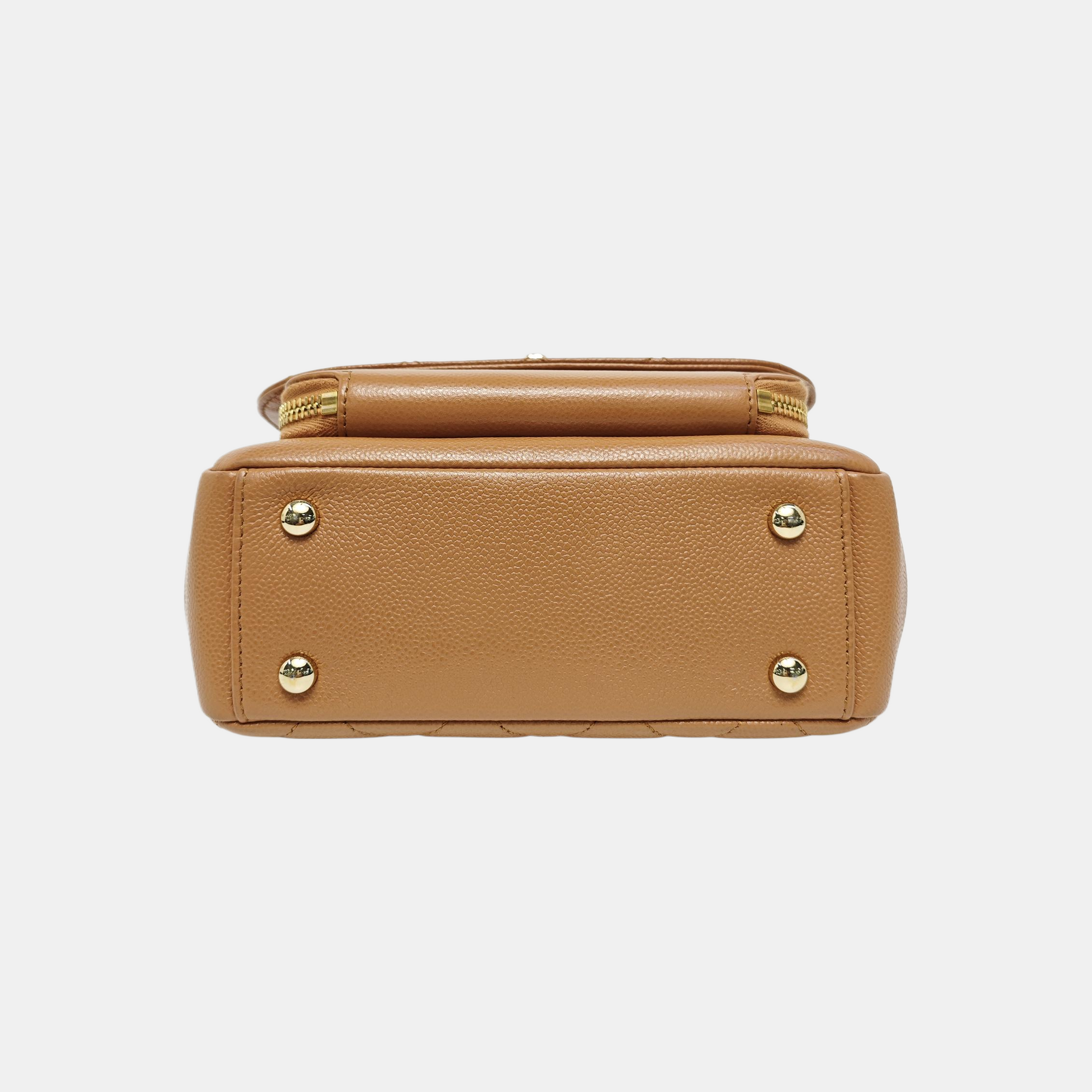 COCO HANDLE Mini Quilted Grained Calfskin Brown