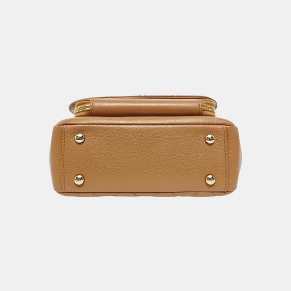 COCO HANDLE Mini Quilted Grained Calfskin Brown