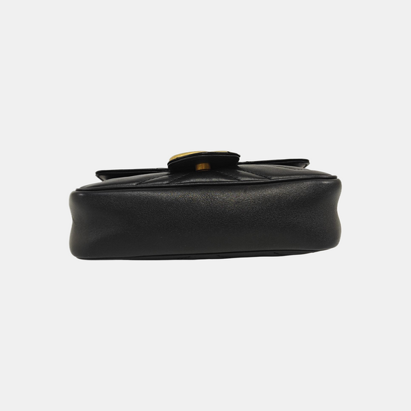 GG Marmont Mini Quilted Calfskin Black