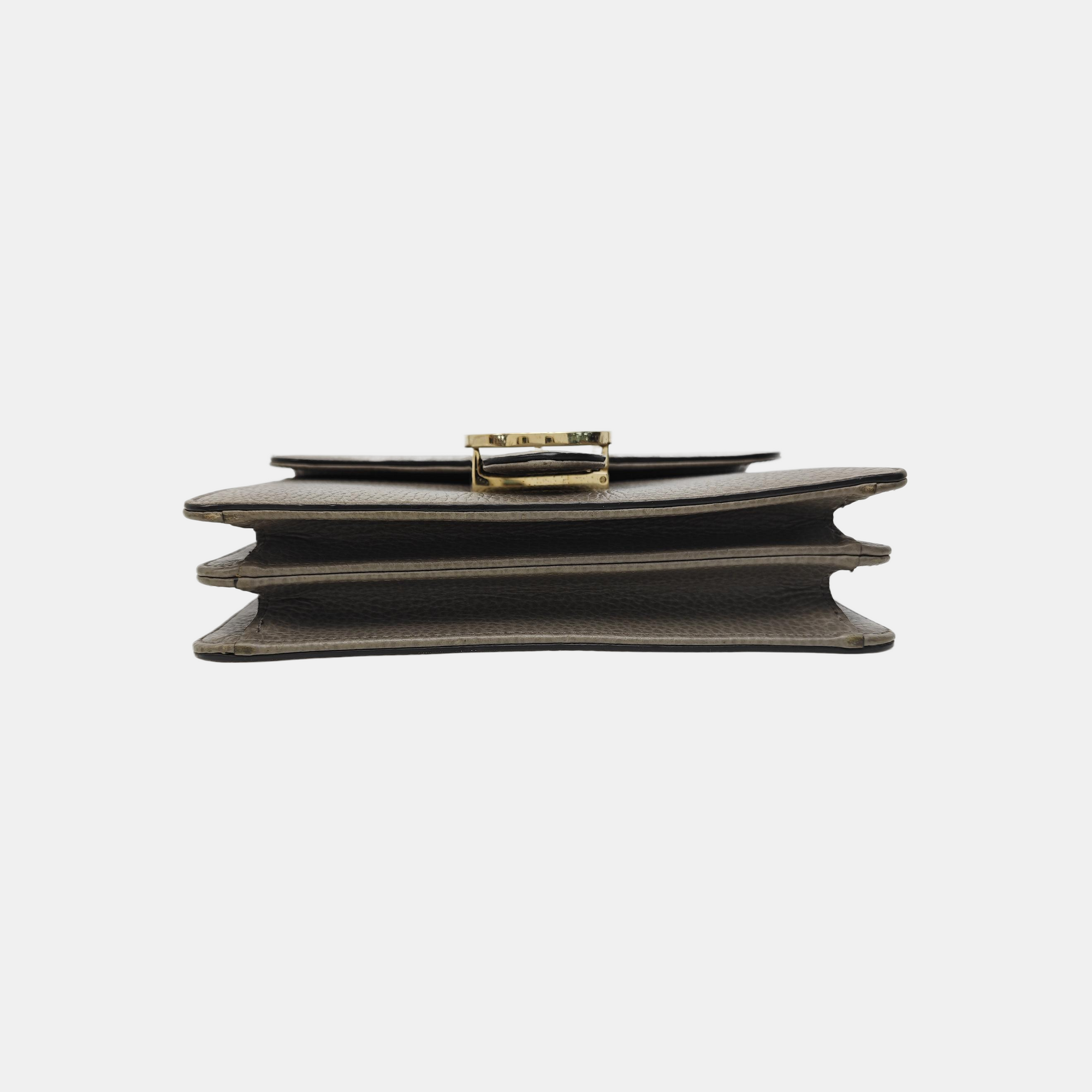 Interlocking G Small Calfskin Gray