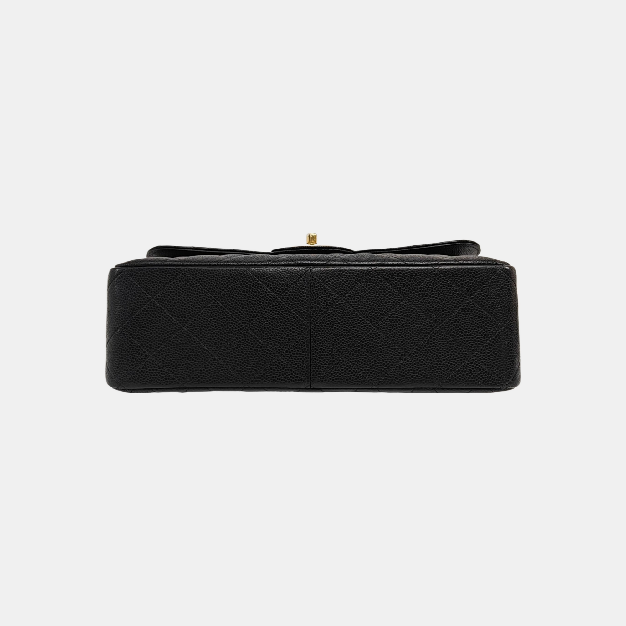 CLASSIC FLAP Jumbo Quilted Grained Calfskin Black