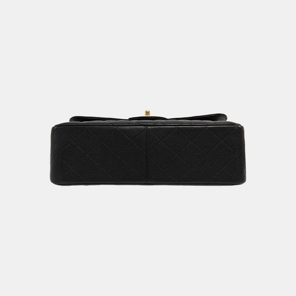 CLASSIC FLAP Jumbo Quilted Grained Calfskin Black
