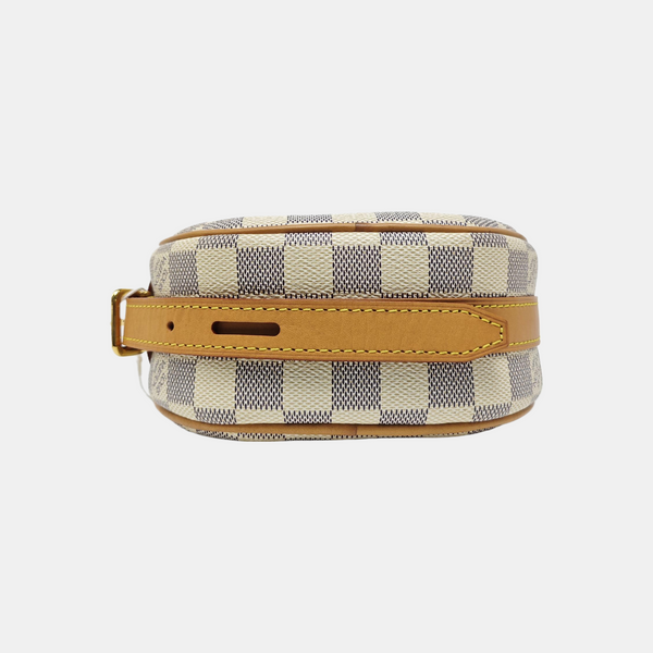 BOITE CHAPEAU PM Damier Azur Coated Canvas White