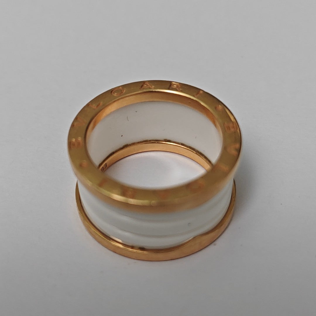 B.ZERO1 18k Rose Gold White Ring EU 54
