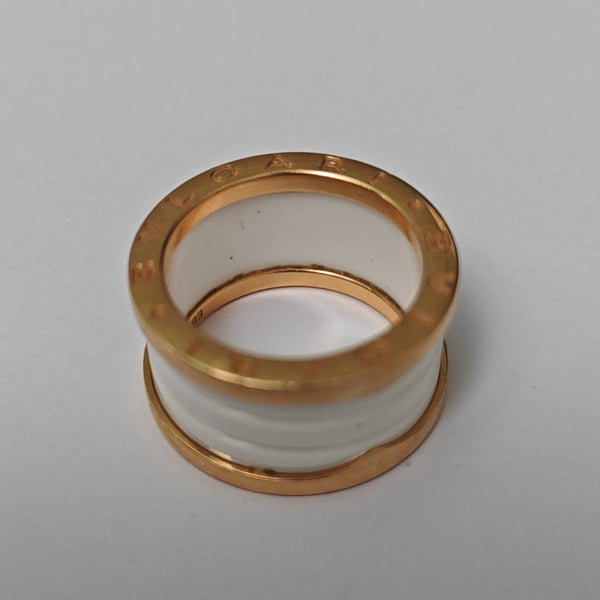 B.ZERO1 18k Rose Gold White Ring EU 54