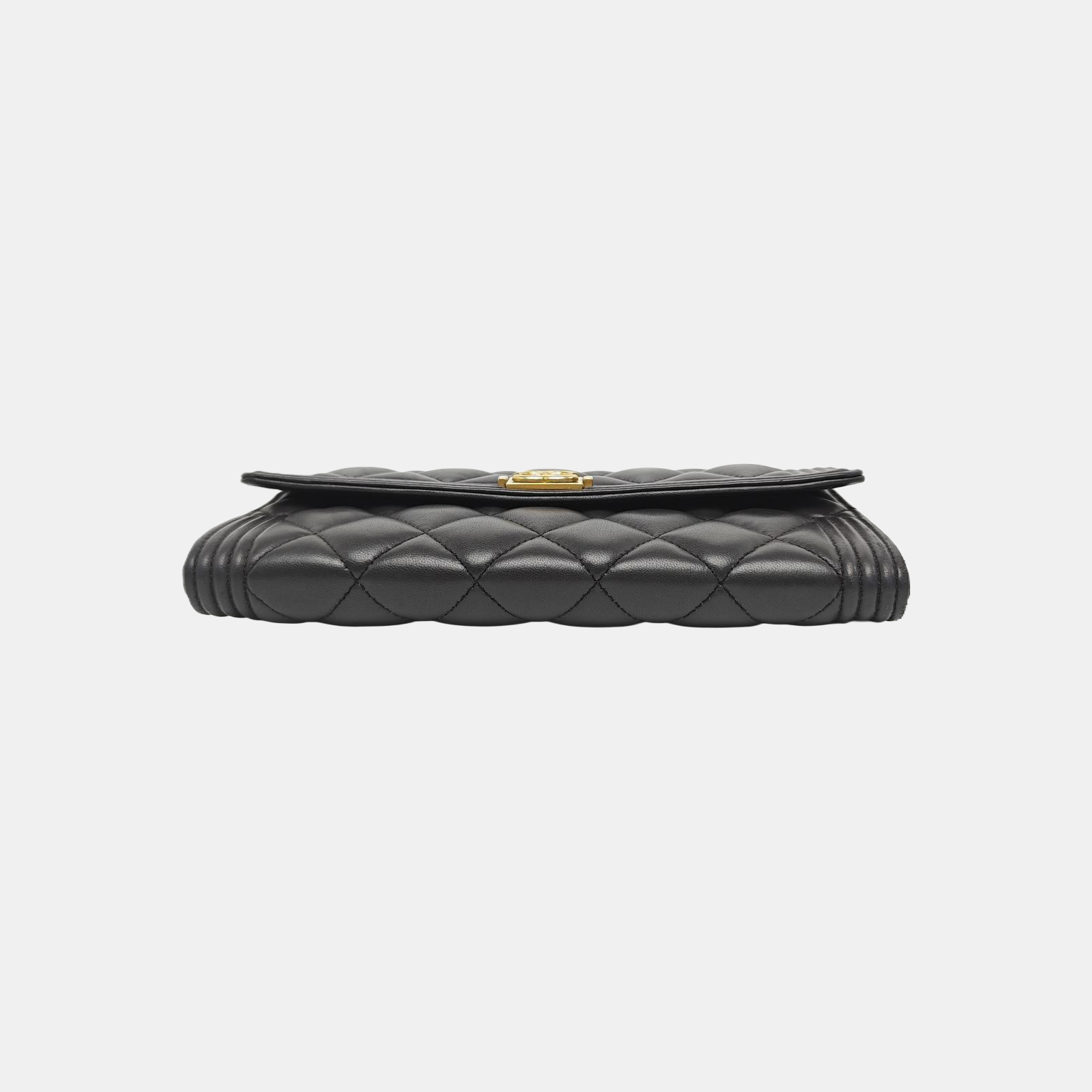 BOY CHANEL Mini Quilted Lambskin Gray Wallet