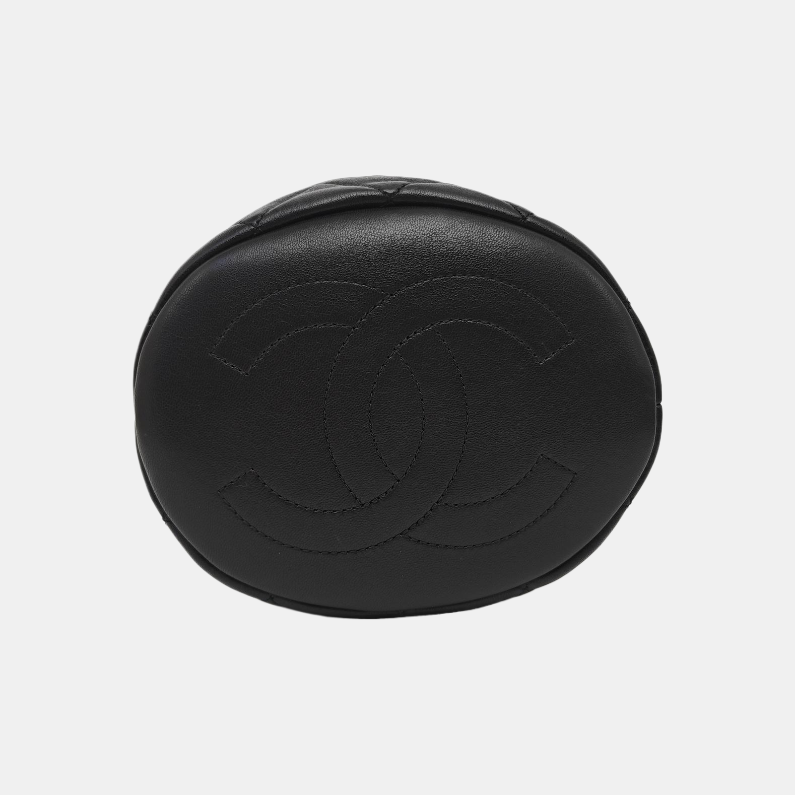 Quilted Lambskin Bucket Bag Black