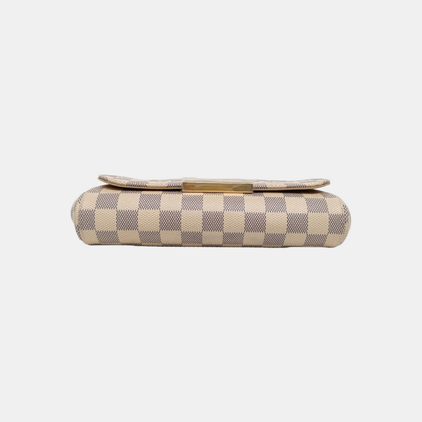 FAVORITE PM Damier Azur Coated Canvas White