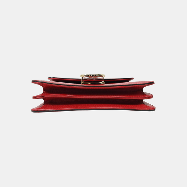 Interlocking G Small Calfskin Red