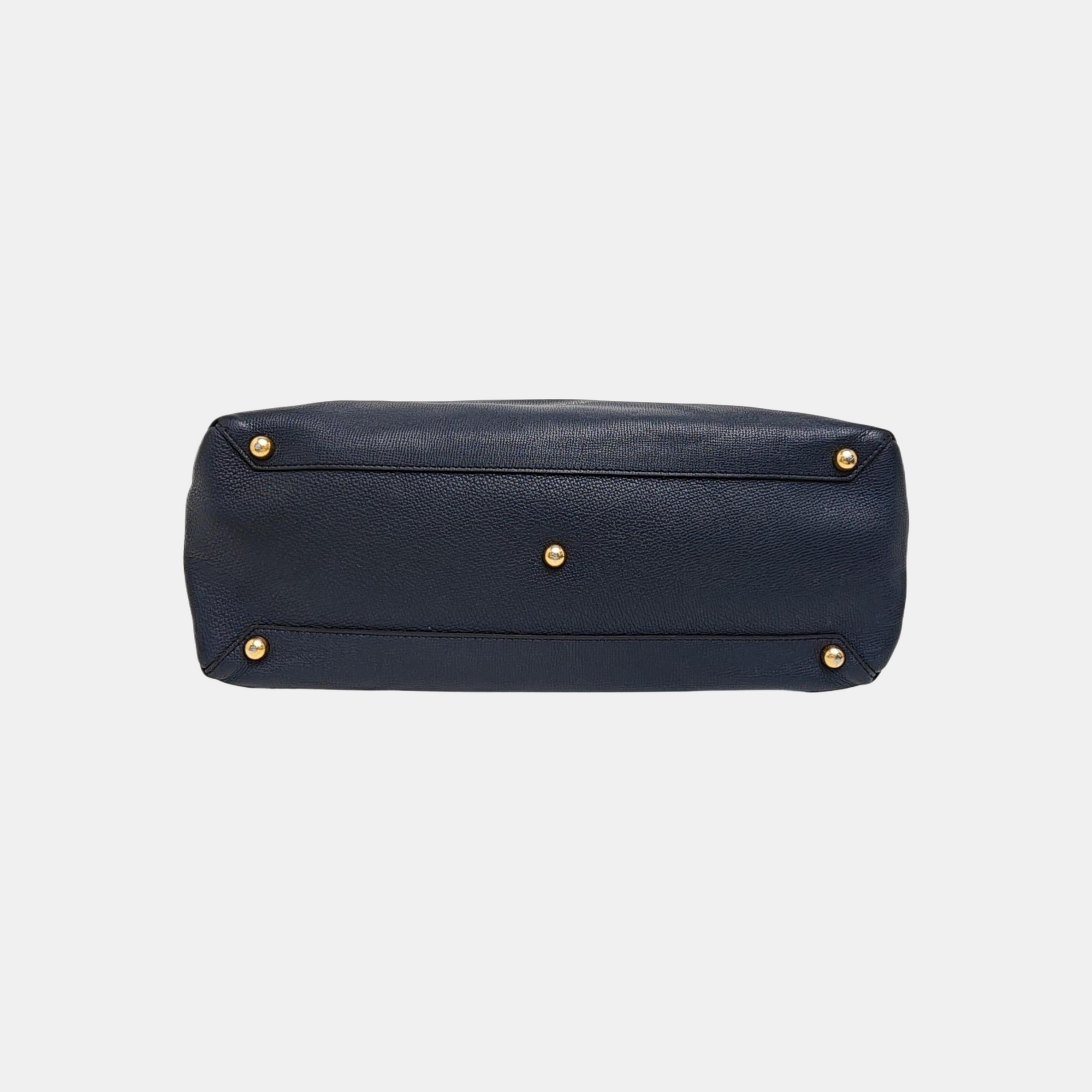 The Banner Large Calfskin Blue
