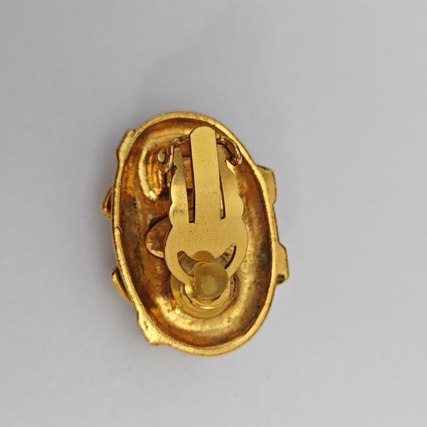 Metal Gold Clip On Earrings
