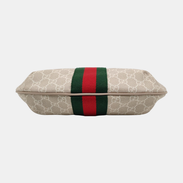 Ophidia Small Monogram Coated Canvas Beige