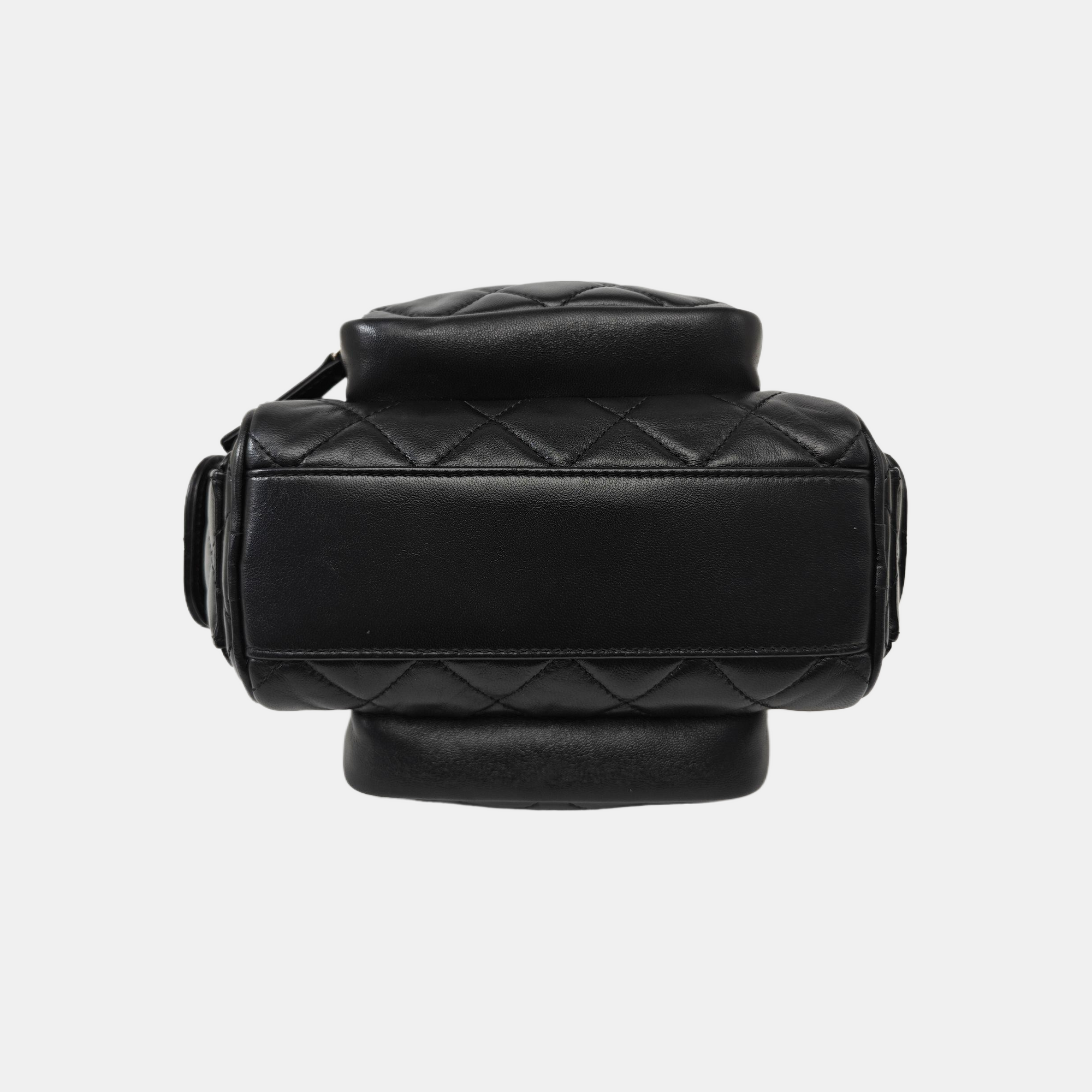Quilted Lambskin Shoulder Bag Black