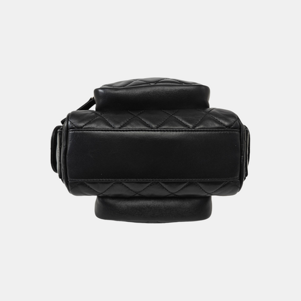 Quilted Lambskin Shoulder Bag Black