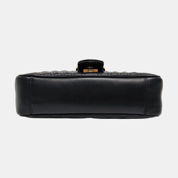 GG Marmont Medium Quilted Calfskin Black